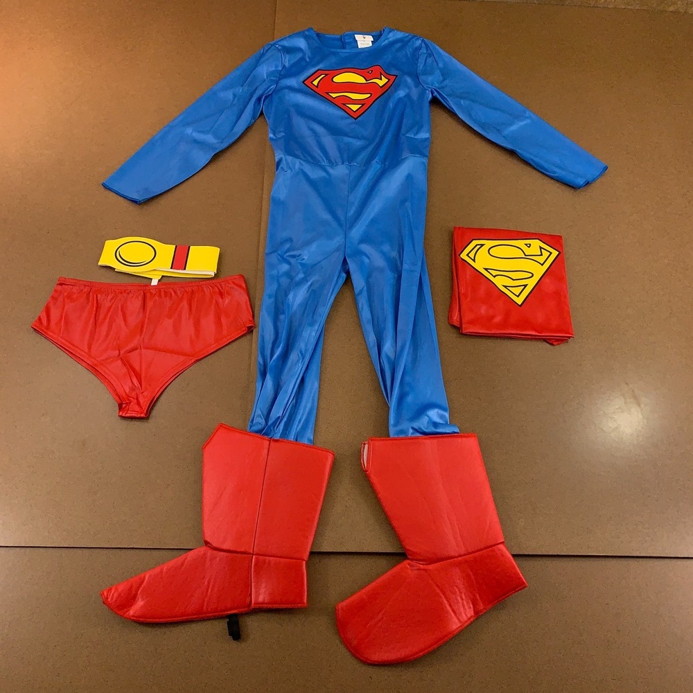 Classic Superman Kid's Size Medium 4 Piece Complete Costume New